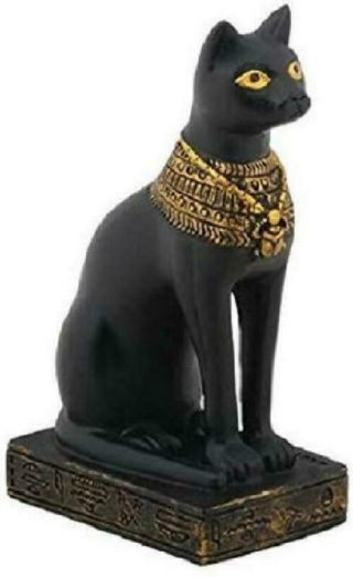 3 - Inch Egyptian Black Bastet Feline Cat Goddess Polyresin Statue -