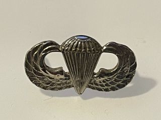 Wwii Sterling Army 82nd Airborne Paratrooper Jump Wings Badge Pin Back 1.  7 Grams