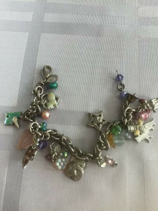 Kirks Folly Silver Plated Cat Charm Bracelet Vintage 8 Inches