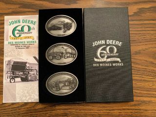 John Deere Des Moines 60th Anniversary Employee Belt Buckle Set