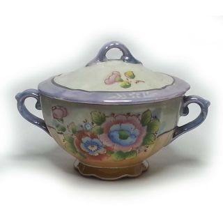 Takito Tt Japanese Bone Chine Porcelain Sugar Bowl With Cover Made Japan