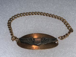 Ww2 Vtg Army Air Corps Pilot Wings Sweetheart Bracelet - Home Front Very Rare
