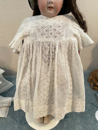 Antique 1920’s Doll Dress,  White Cotton For 28” - 29” Antique Doll