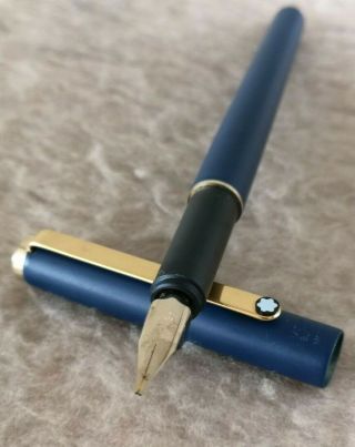 Montblanc Noblesse Slimline Blue Lacquer & Gold Plated Fountain Pen