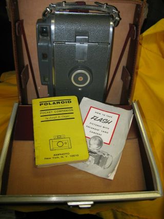 Polaroid Land Camera 120 W/case,  Pocket Companion,  Flash Instr,  Seikosha - Slv,