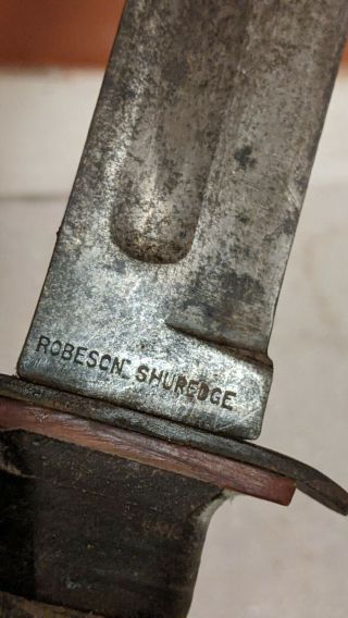 Vintage WWII ROBESON Shuredge USN U.  S.  Navy MARK 2 Fighting Knife MK 2 & Sheath 2