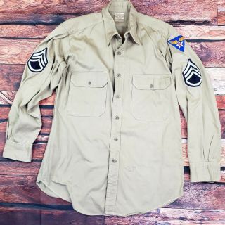 Wwii Us Army Air Force 12th Aaf Officers Light - Weight Summer Tan Shirt