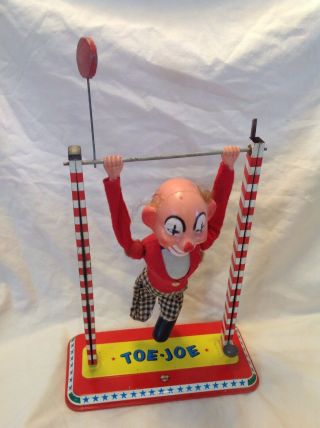 Vintage Ohio Art Tin Litho Toe Joe Clown Circus Acrobat - Parts Or Restoration