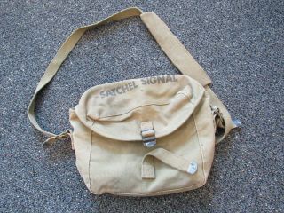 Wwii Us Army Signal Satchel Pouch With Shoulder Strap