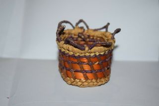 Northwest Coast Quinault Indian Basket Scalloped Rim Native American Miniature 3