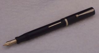 Sheaffer Flat Top Fountain Pen,  C.  1926 - 29,  Black W/gold Filled Trim