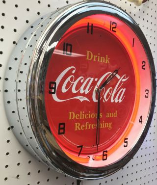 16 " Drink Coca - Cola Delicious And Refreshing Coke Sign Neon Clock