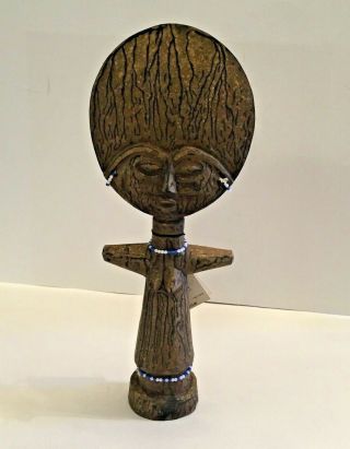 Akuba Carved Wooden Fertility Doll Statue Ghanaian 13.  5 " Pier One Made In Ghana