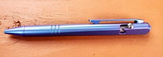 Kubey Blue Titanium Tactical Pen Ceramic Tip Glass Breaker For First Responders