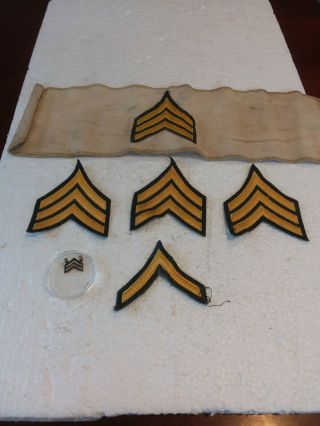 Vintage Us Military Ww2 Army Sergeant Chevrons & More