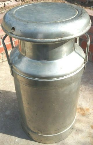 Vintage Stainless Steel 5 Gallon Milk Can