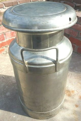 Vintage Stainless Steel 5 Gallon Milk Can 2