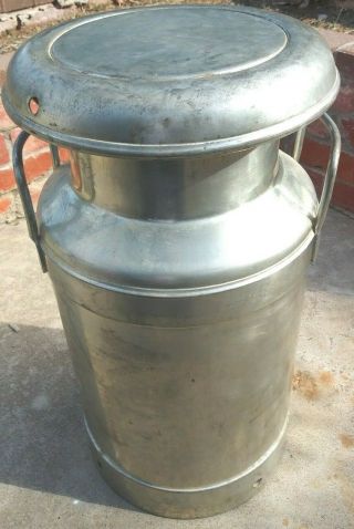 Vintage Stainless Steel 5 Gallon Milk Can 3