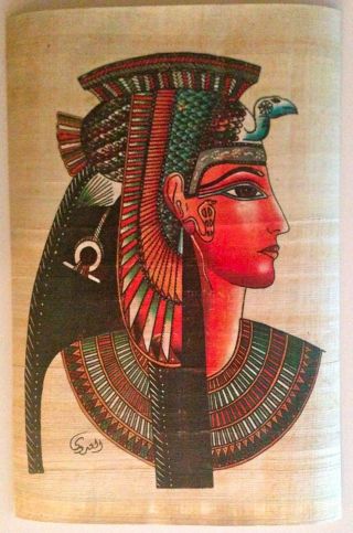 Papyrus Painting From Egyptian Art Caravan Of Cleopatra The Last Pharaoh