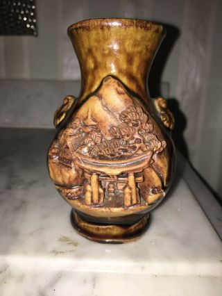 1940s Japanese Pottery Banko Ware Vase Purchased In Japan Wwii