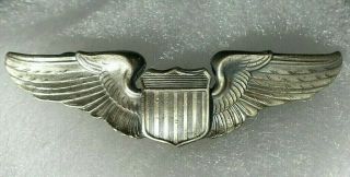 Ww2 Us Army Air Force Basic Pilot Wings Pin Sterling Silver Wwii