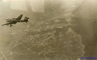 Press Photo: Action Luftwaffe Ju - 87 Stuka Bomber On Mission Over Malta; 1941