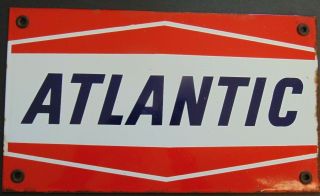 Vintage Atlantic Oil Gas Pump Porcelain Sign