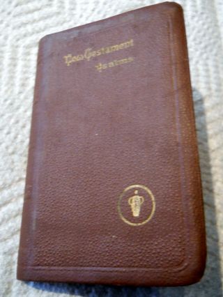 1941 Ww2 Vintage Catholic Newtestament Military Pocket Bible W/message From Fdr