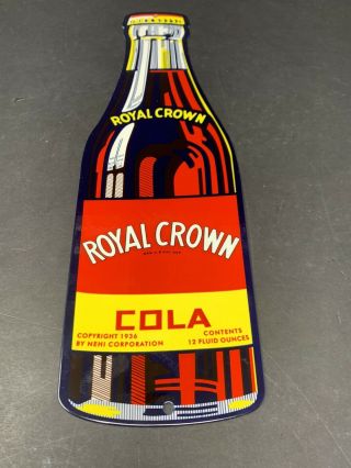 Vintage Royal Crown Cola 15 " Metal Soda Pop Advertising Drink Gas Station Sign