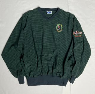 Vintage 90s Us Open Golf Tournament Pullover Jacket Xl Plaid Dupont Nylon Pga
