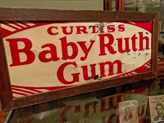 Baby Ruth Chewing Gum Candy Tin Sign