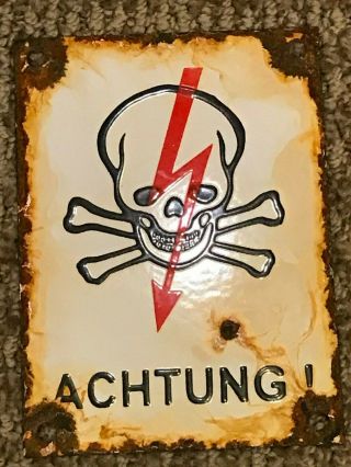 German Ww2 Electric Warning Sign