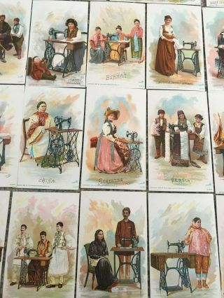 Scarce 1893 31 Piece SET THE SINGER SEWING MACHINE COLOR VICTORIAN TRADE CARDS 2