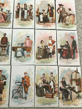 Scarce 1893 31 Piece SET THE SINGER SEWING MACHINE COLOR VICTORIAN TRADE CARDS 3