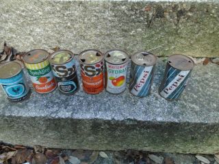 7 Old Soda And Soft Drinks Cans 1950 