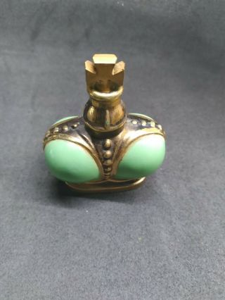 Crown Jewel By Prince Matchabelli Green Crown Perfume Bottle Wind Song France