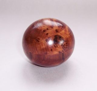 Vintage Art Deco Style Burr Burl Wood Wooden Keepsake Box Snuff Stash Ball Shape