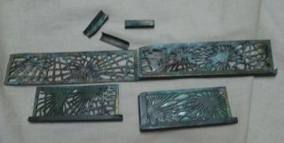 Signed Tiffany Studios York Pine Needle Bronze Slag Glass Box 3