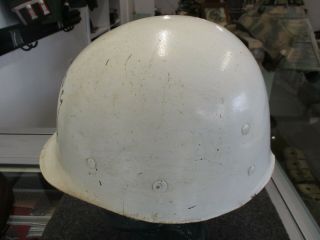 US WWII M - 1 Helmet Liner Painted White for VFW Salute Detachment Use 2
