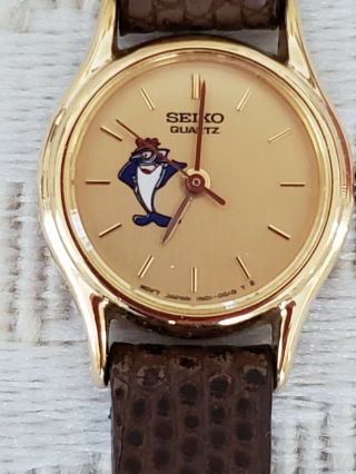 Collectible Ladies Seiko Charlie The Tuna Watch,  Leather Band,  Battery