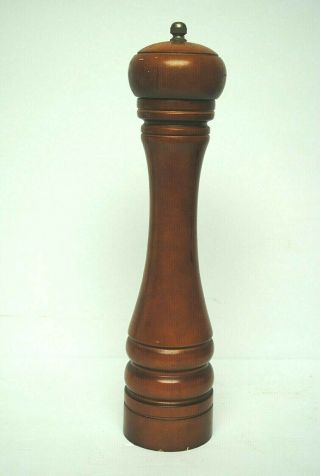 Vintage Large 12 - 1/2” Tall William Bounds Natural Wood Pepper Mill