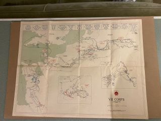 Wwii Vii Corps Map (route Of Travel Map From D - Day To V - E Day) -