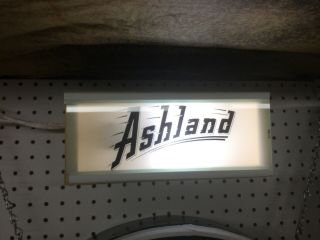 Ashland Gas Pump Ad Glass Panel Lighted Display Box Sign Valvoline