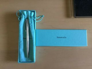 Tiffany＆co.  Novelty Ballpoint Pen Silver With Cloth & Box No Markings