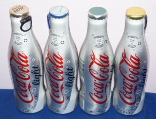 4 Coca - Cola Light Aluminium Bottles Different Test Bottle Caps Spain