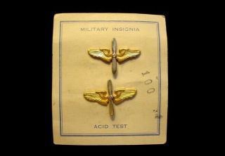 Wwii Ww2 Us Army Air Force Corps Aaf Officer Collar Branch Insignia - Aviation