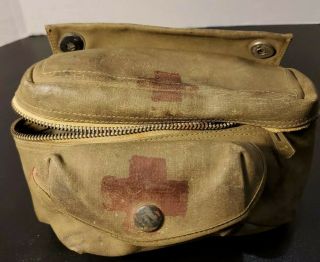 1943 S.  Froehlich Ww2 U.  S.  Red Cross Medical Canvas Pouch Wwii Medic Pouch
