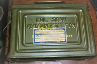 Wwii Ammunition Box Cal 30 M1,  Flaming Bomb Reeves