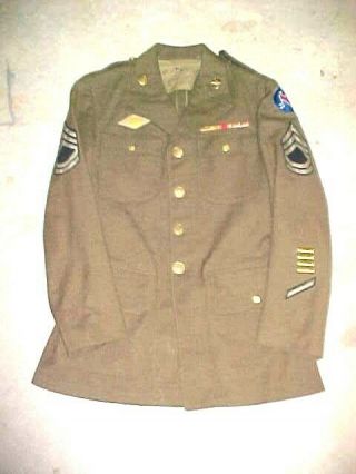 Ww2 U.  S.  Army 4 Pocket Enlisted Mans Uniform Jacket