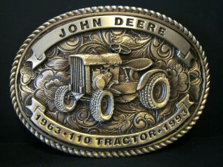 Rare John Deere 110 Lawn Garden Tractor Belt Buckle 1993 Limited Ed 30 Years Jd